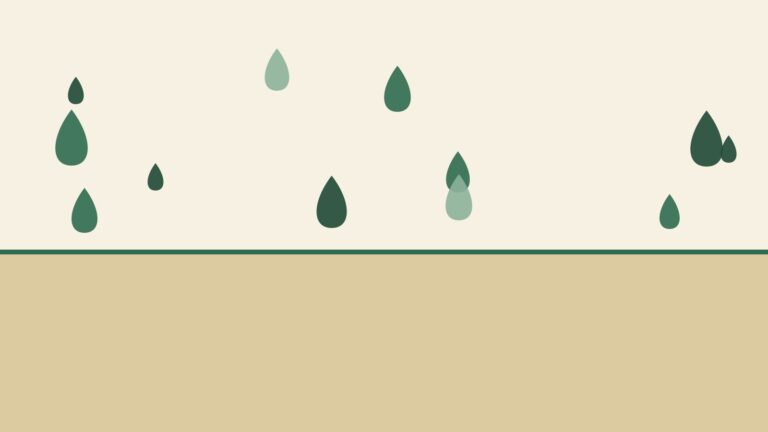 Illustration abstraite : gouttes vertes au-dessus d'une surface sable