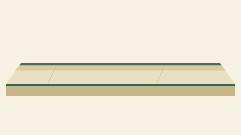 Illustration abstraite : dalle de chape en coupe, teintes sable