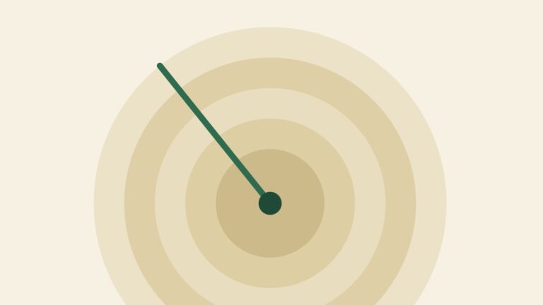 Illustration abstraite : cercles concentriques sable et aiguille verte