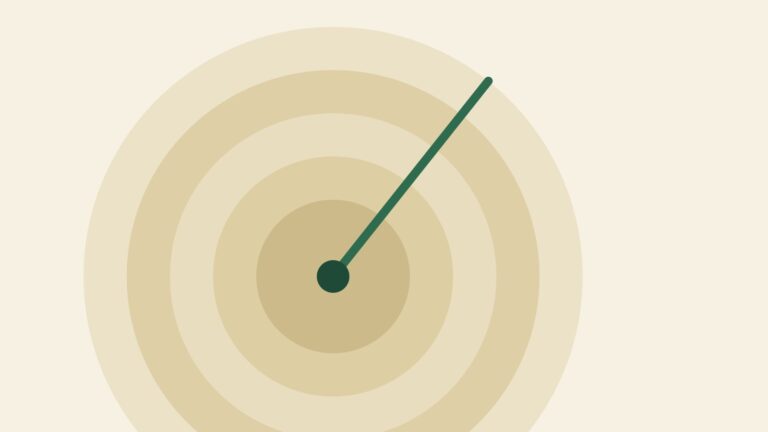 Illustration abstraite : cercles concentriques sable et aiguille verte